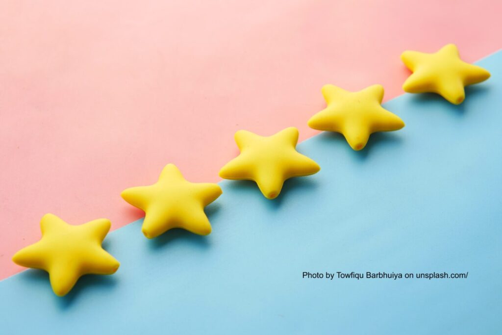 Stars on a diagonal line going up to the right