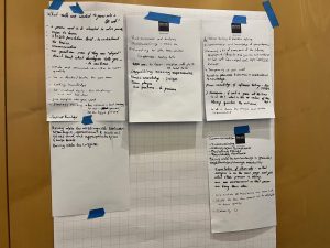 Output of brainwriting exercise from one table group on what skills a quality engineer may need