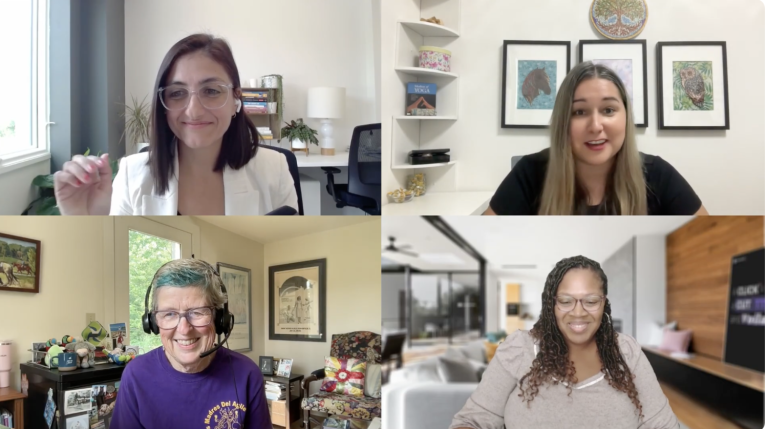 Ale Moreira, Royalee Martin, Veronika Pliusnina and Lisa Crispin chat on the Quality Engineering podcast on YouTube